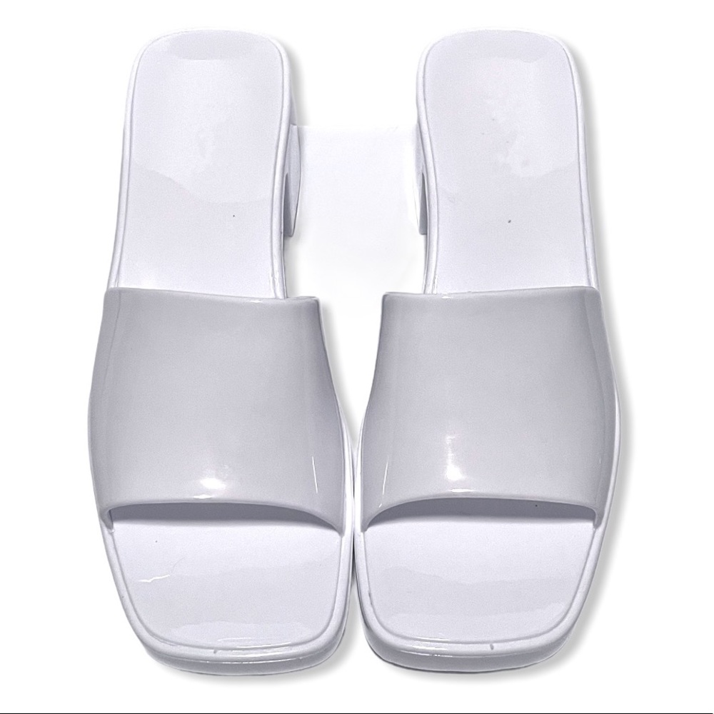 White Jelly Block Heels - Picture 5 of 13
